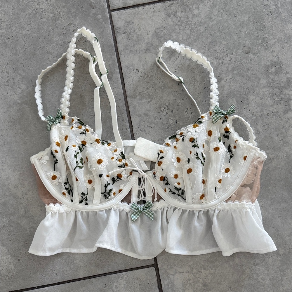 For Love And Lemons White Floral Camisole